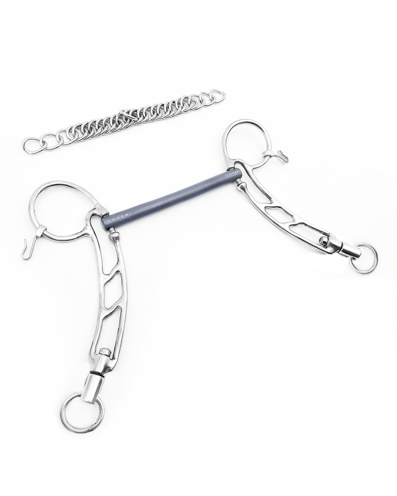 Mors à Filet Simple Brisure AKRS-2633 – Anneau Libre, Argent Allemand, Courbé 16 Mm, Anneau 65 Mm, Tailles 4,75 à 5,75″